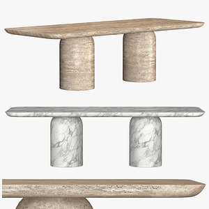 3D CUPOLA CARVED RECTANGULAR DINING TABLE