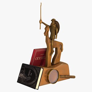 3D sculpture books magnifying glass