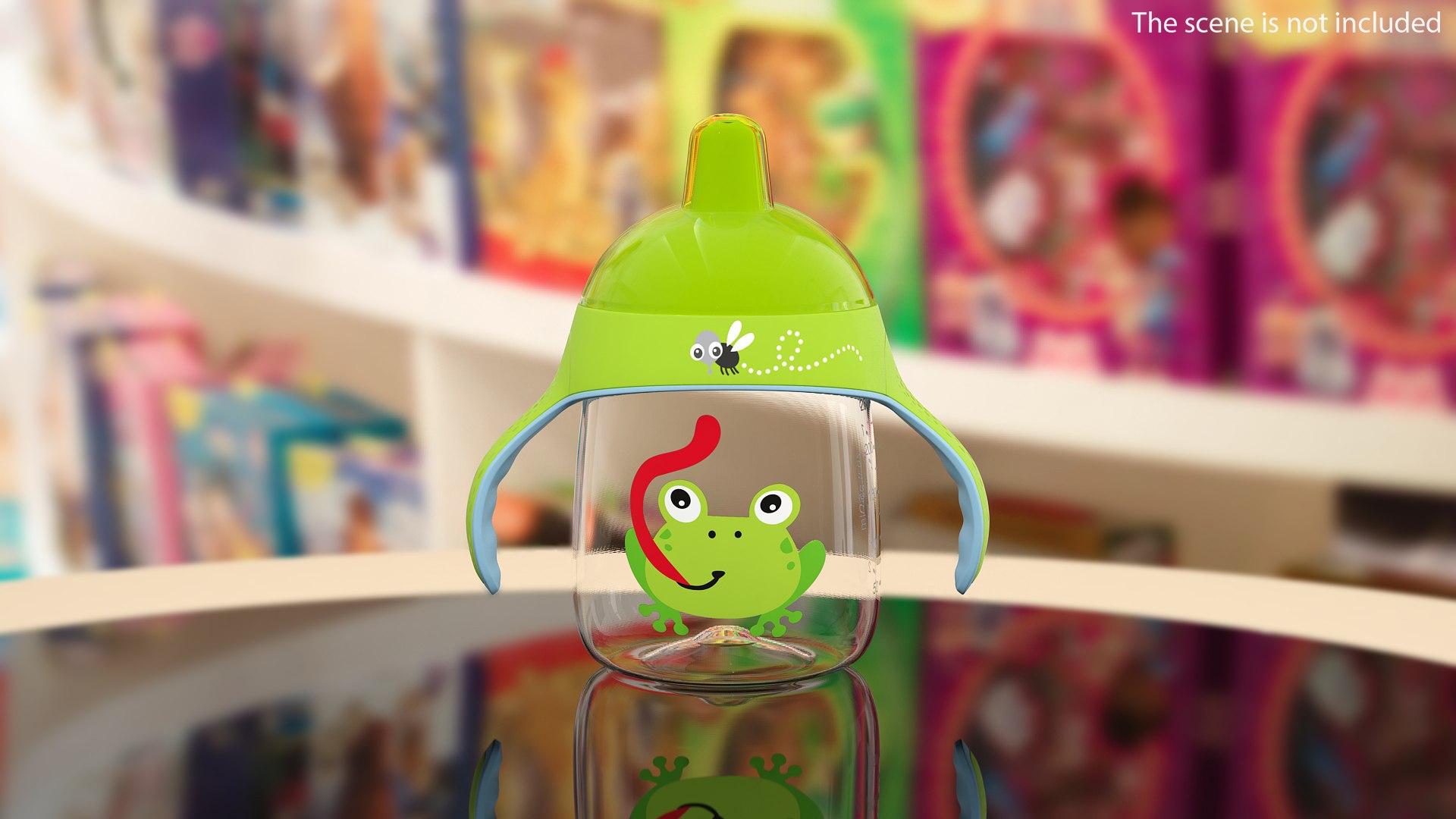 Green Spout Cup with Handles 3D model preview