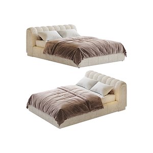 Salami Queen Bed - Maya Cream Boucle