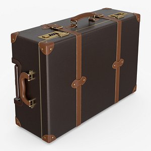 3D modern leather suitcase model