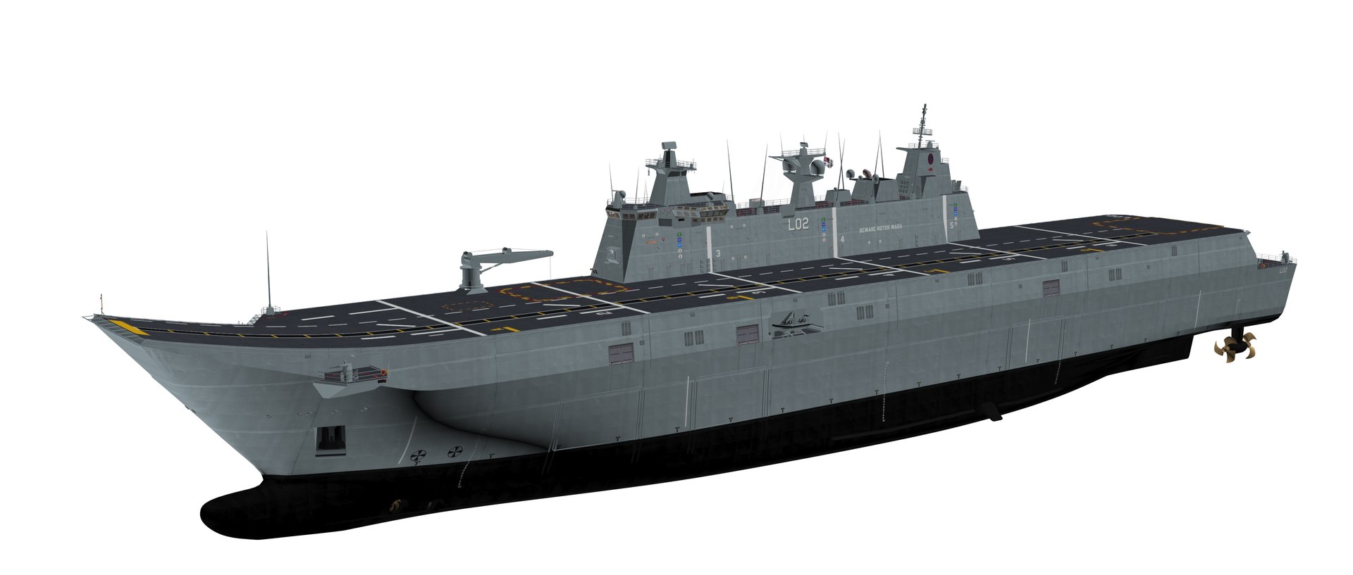 HMAS Adelaide Canberra Class LHD 3D Model By Mermodels