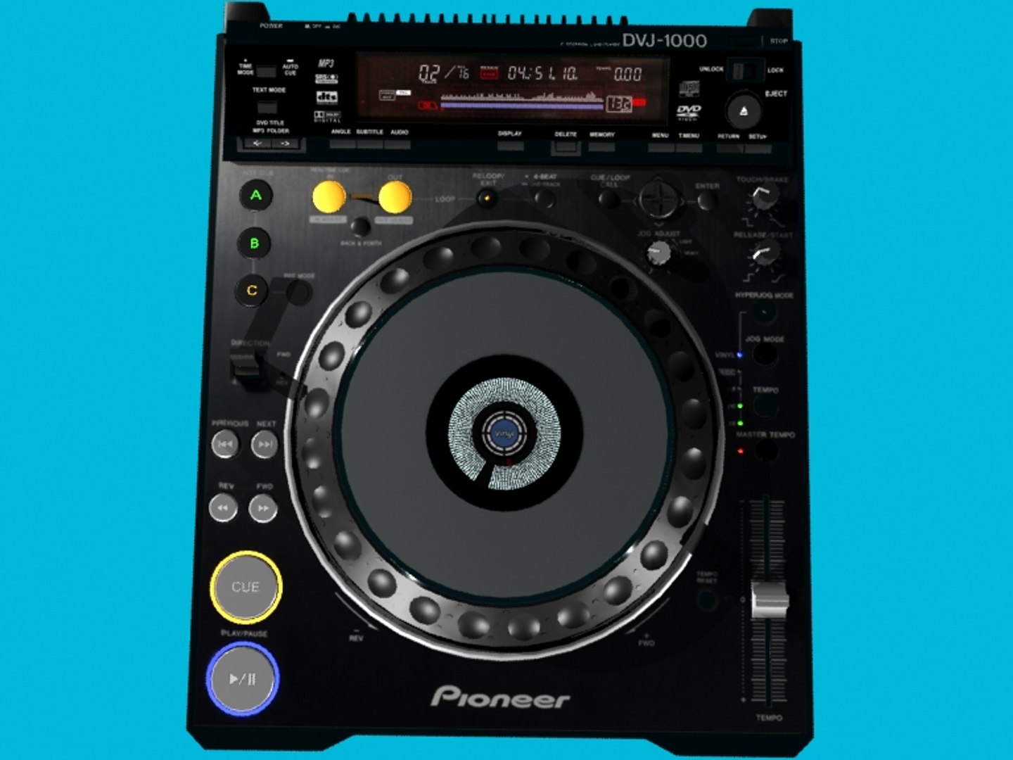 pioneer dvj-1000 vj 3d model