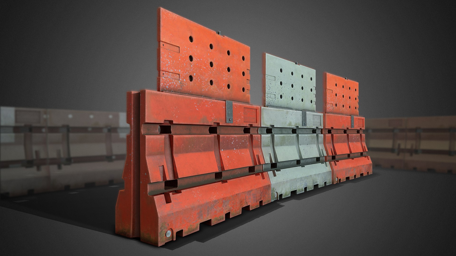 3D Plastic Jersey Barrier Model - TurboSquid 1286937