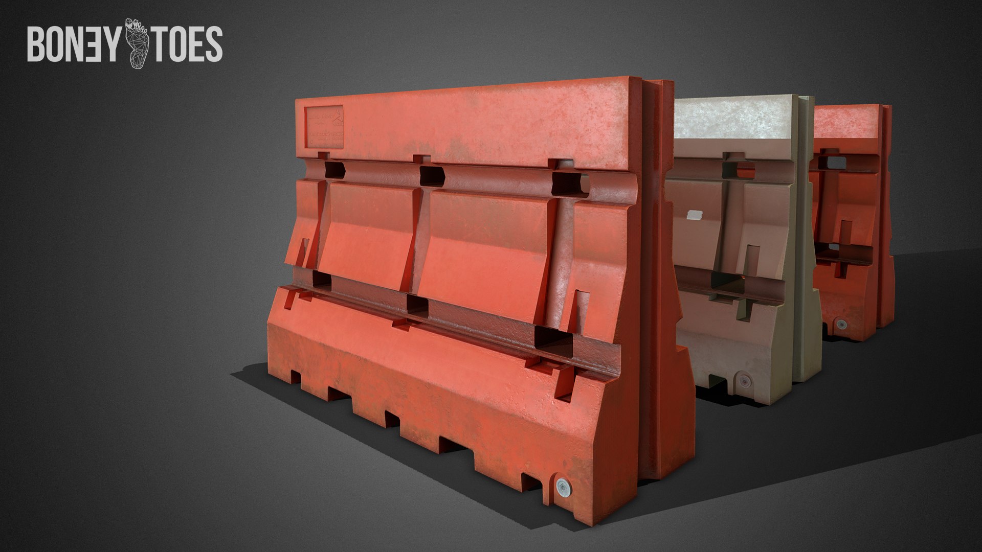 3D Plastic Jersey Barrier Model - TurboSquid 1286937