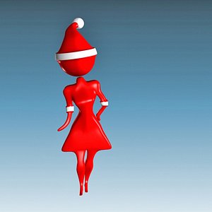 3ds max santa claus girl female woman
