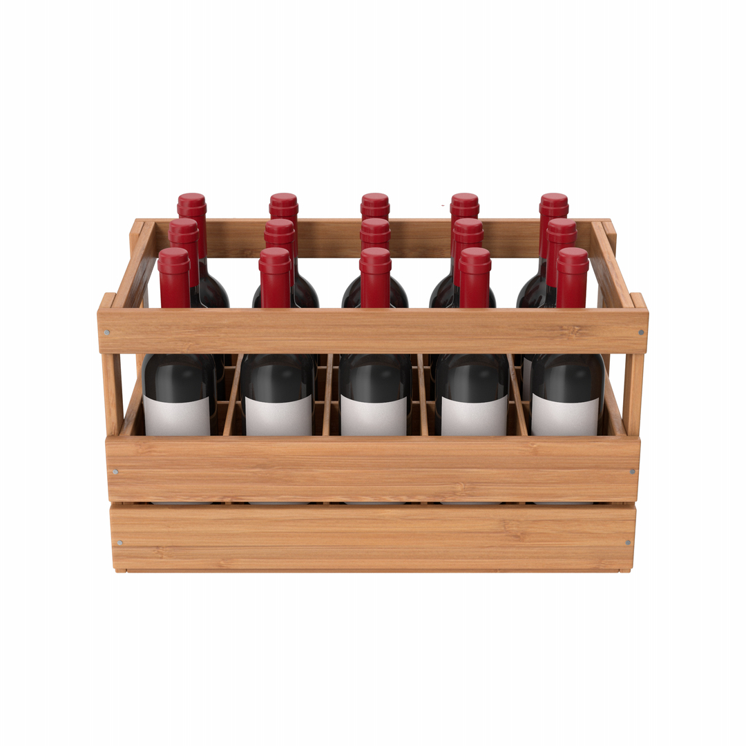 Wooden Wine Crate With Wine Bottles 3D Model - TurboSquid 2016786