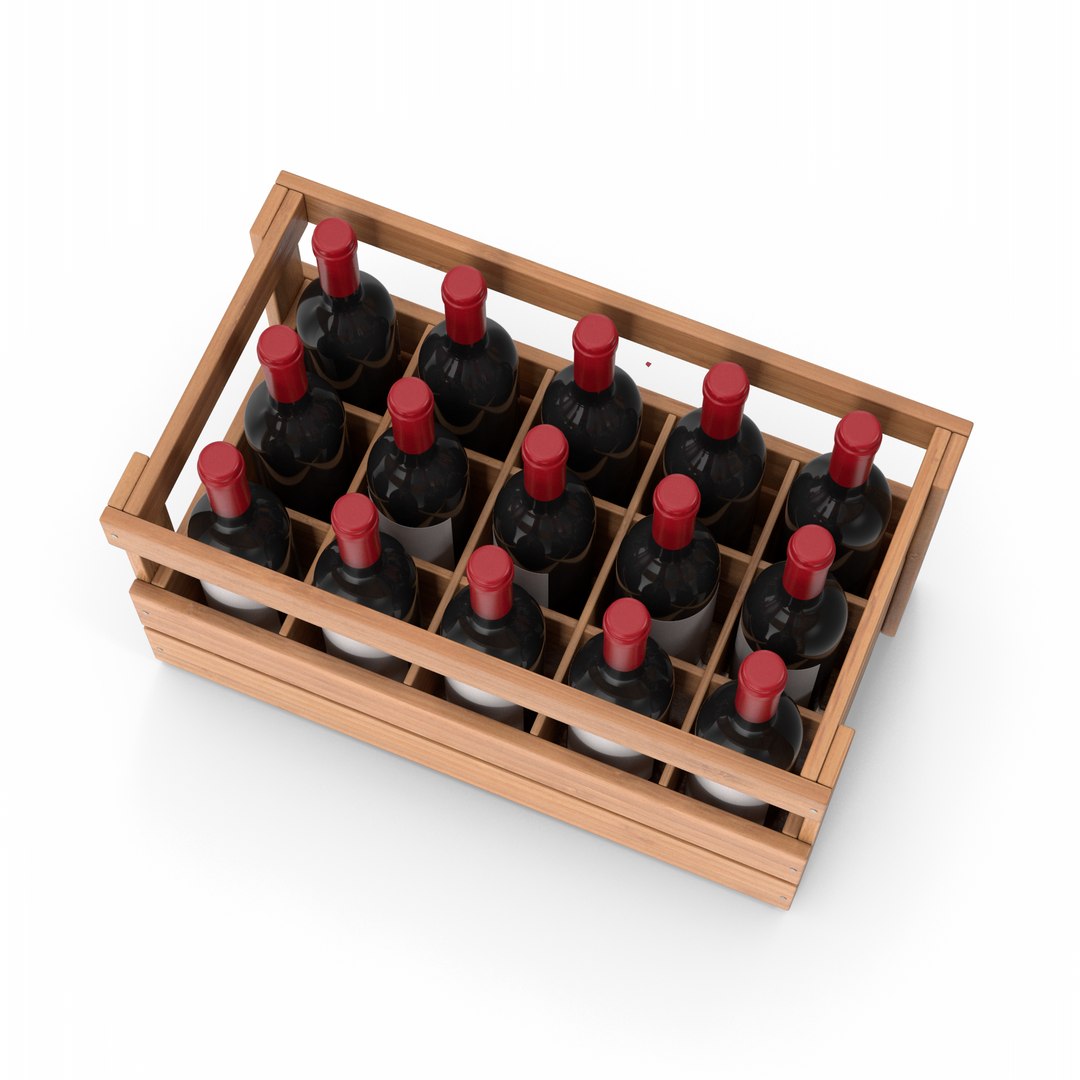 Wooden Wine Crate With Wine Bottles 3D Model - TurboSquid 2016786