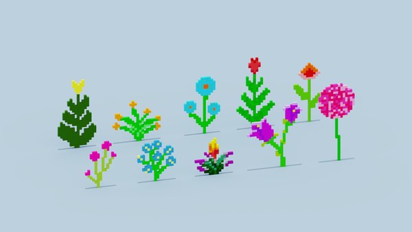 modelo 3d Minecraft Flowers - TurboSquid 2079847