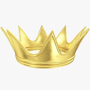 cartoon gold crown 3D model