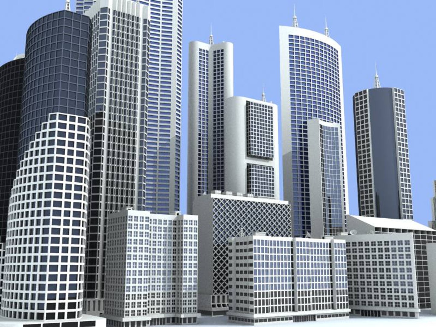 3d Model 15 Buildings Structure Skyscrapers