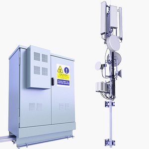 GSM Antenna 13 and Base Station Box SET 3D