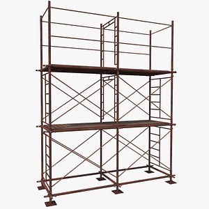3D old scaffoldings modular industry model