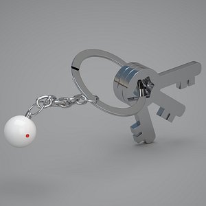 Cue Snooker Ball with Keychain 3D