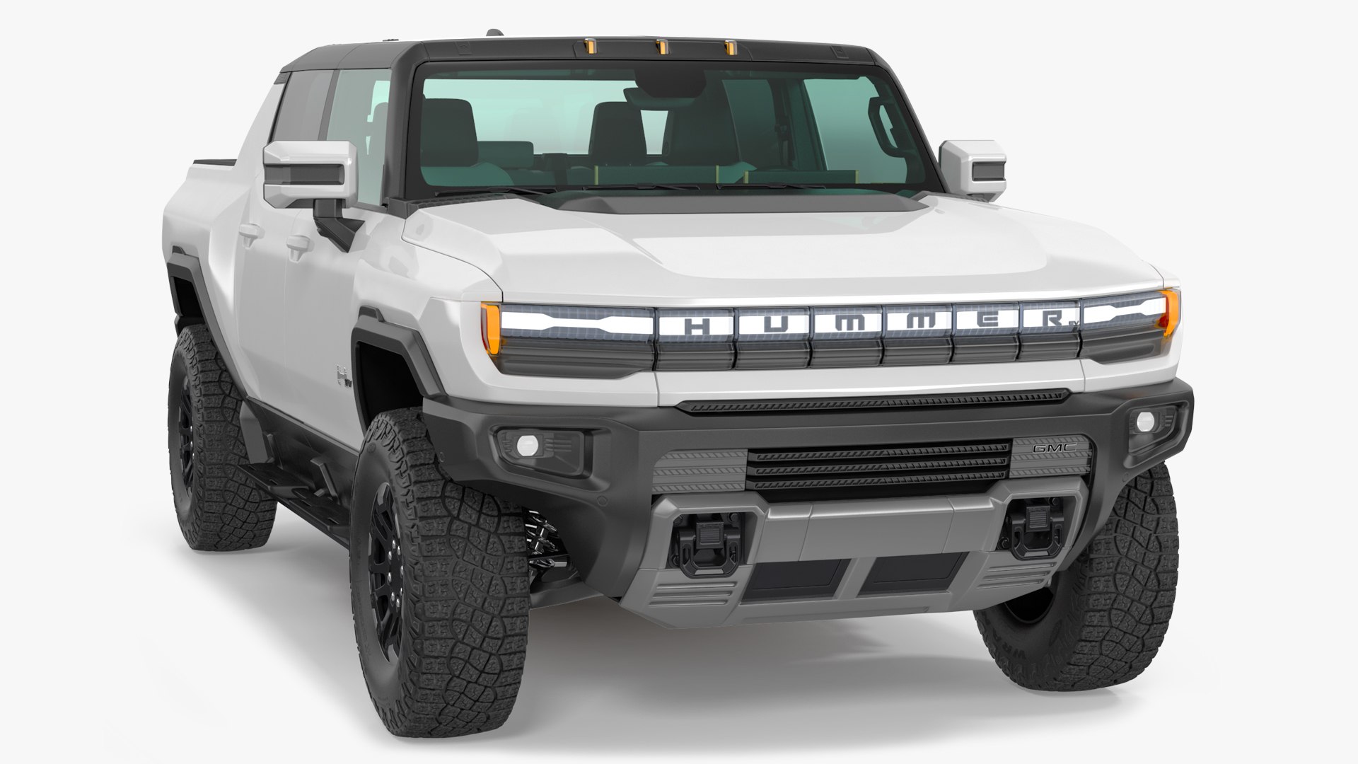 GMC Hummer EV PICKUP Lights On 3D model preview
