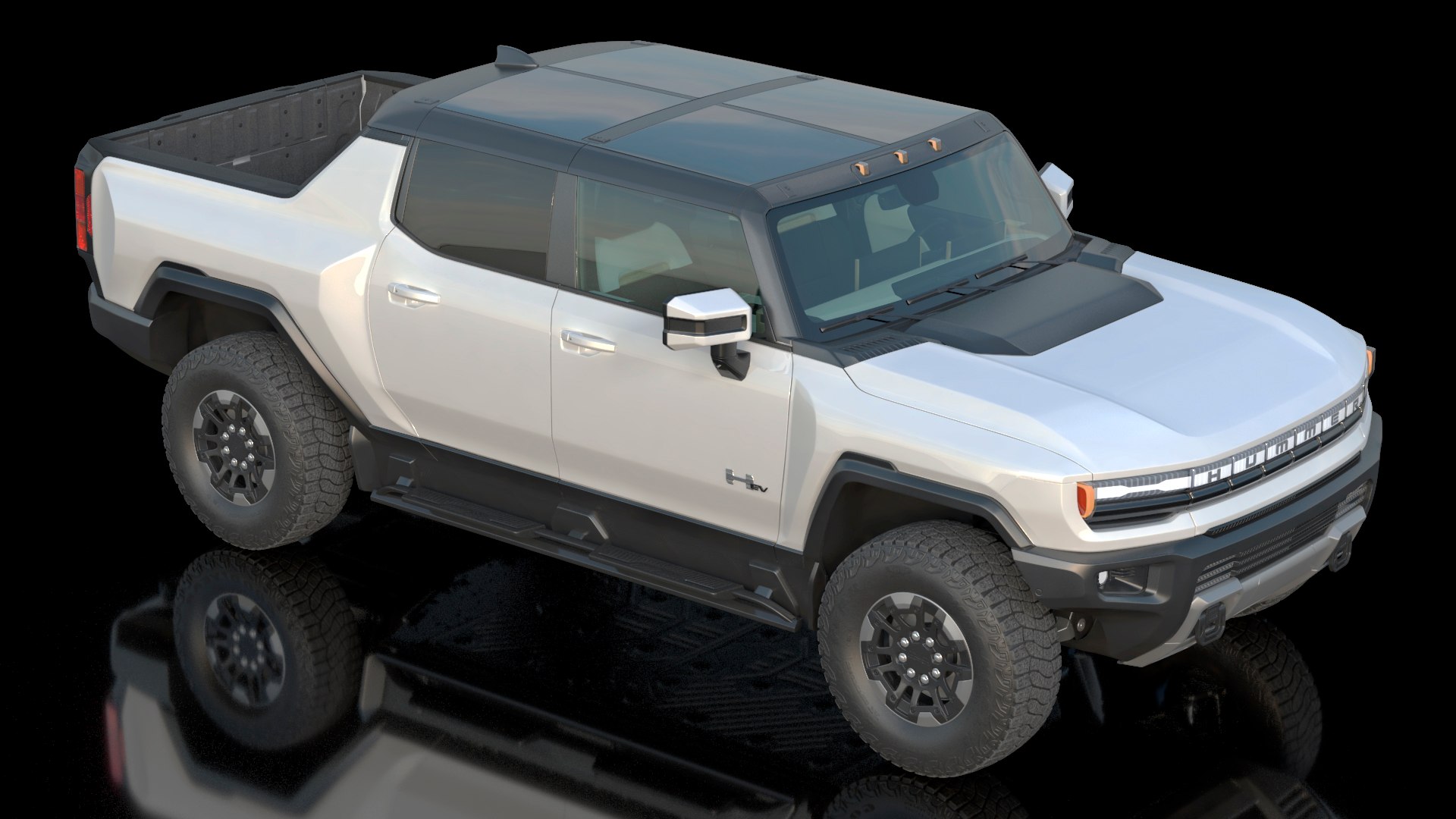 GMC Hummer EV PICKUP Lights On 3D model - TurboSquid 1903603