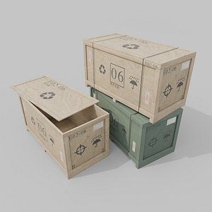 Long Horizontal Wooden Crate - Customizable Shipping Box