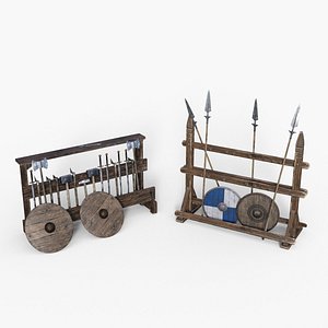 Medieval Weapon Stand low-poly 3d model