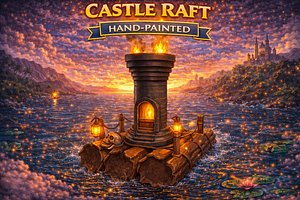 Castle Raft Hand-Painted 3D model