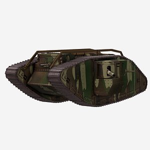 3D war tank male pbr