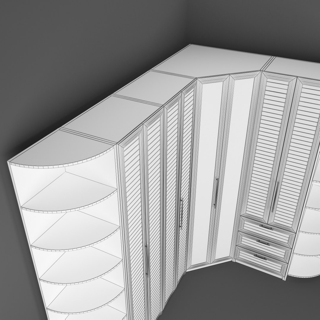 3d Model Angular Wall Unit