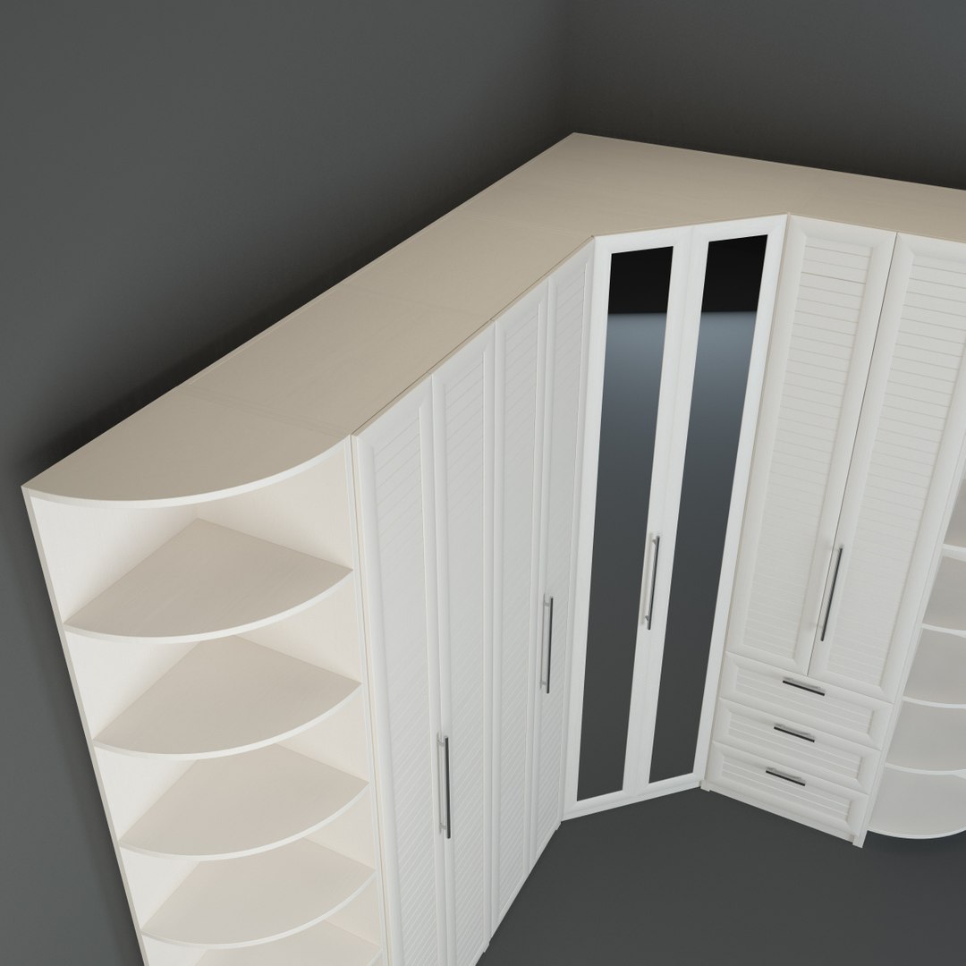 3d Model Angular Wall Unit