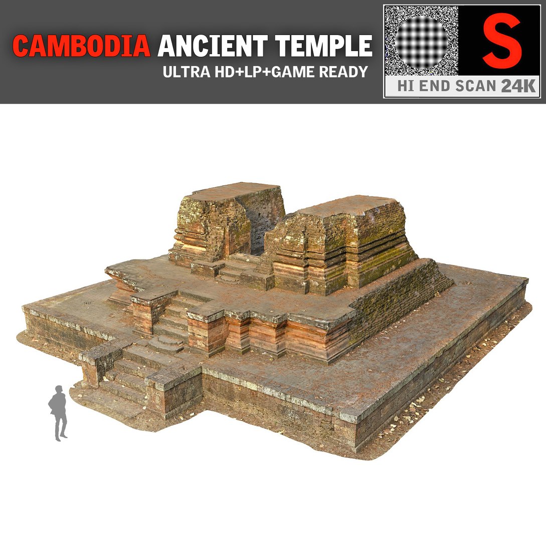 3d Angkor Temple 24k Cambodia Model