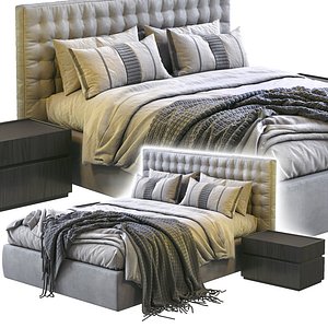 Md House Leather Bed LINE