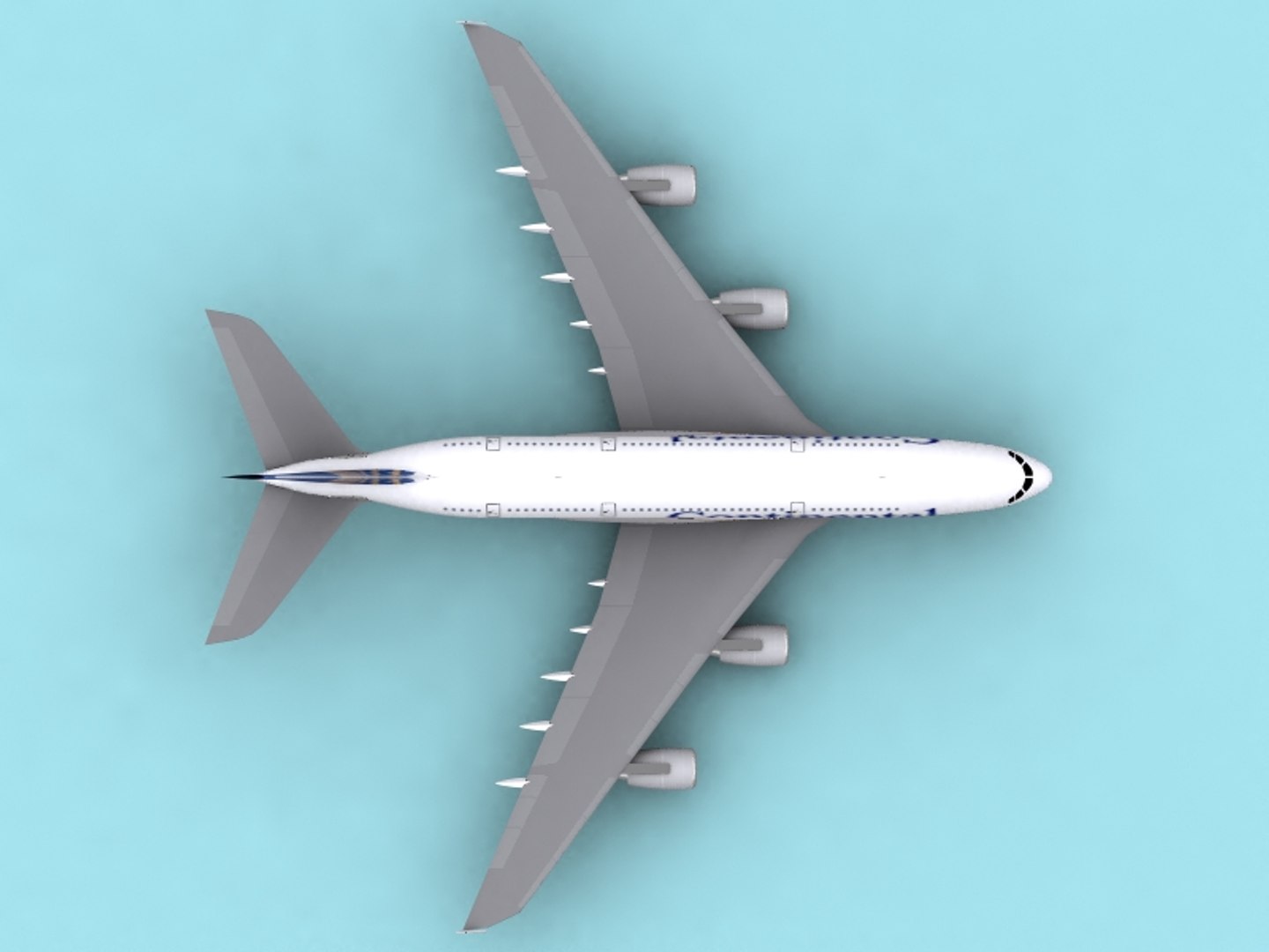 3d Airbus A380-800 Continental Airlines