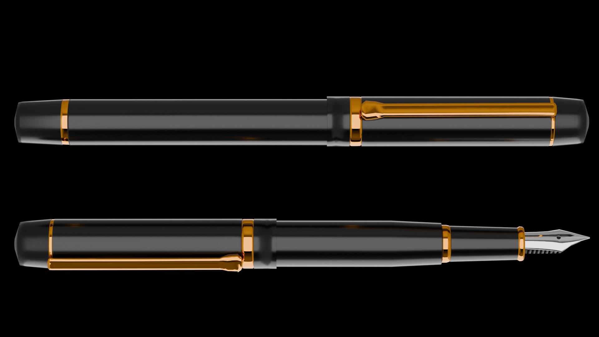 Fountain Pen Color Variants 3D Model TurboSquid 2346918