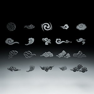 Cloud-themed decorative sculptures flat design cloud-themed environmental art collection
