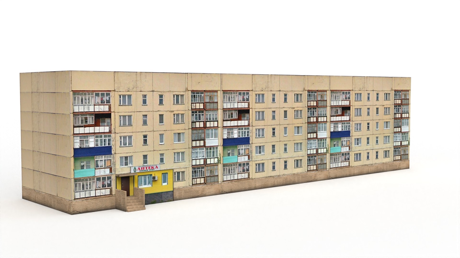 3D Five-storey Residential Building Model - TurboSquid 1814412