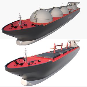 bulk carrier lng tanker ship 3D model