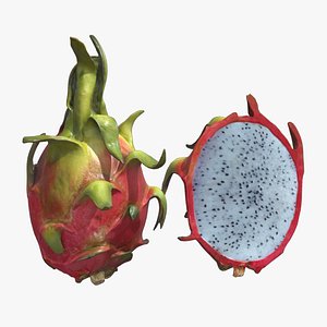 3D Dragon Fruit Low Poly model