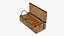 Caisse en bois de style militaire contenant des lingots d'or