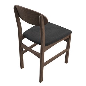 3D model Wooden Dining Chair with Fabric