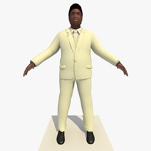 3d model of african male business man