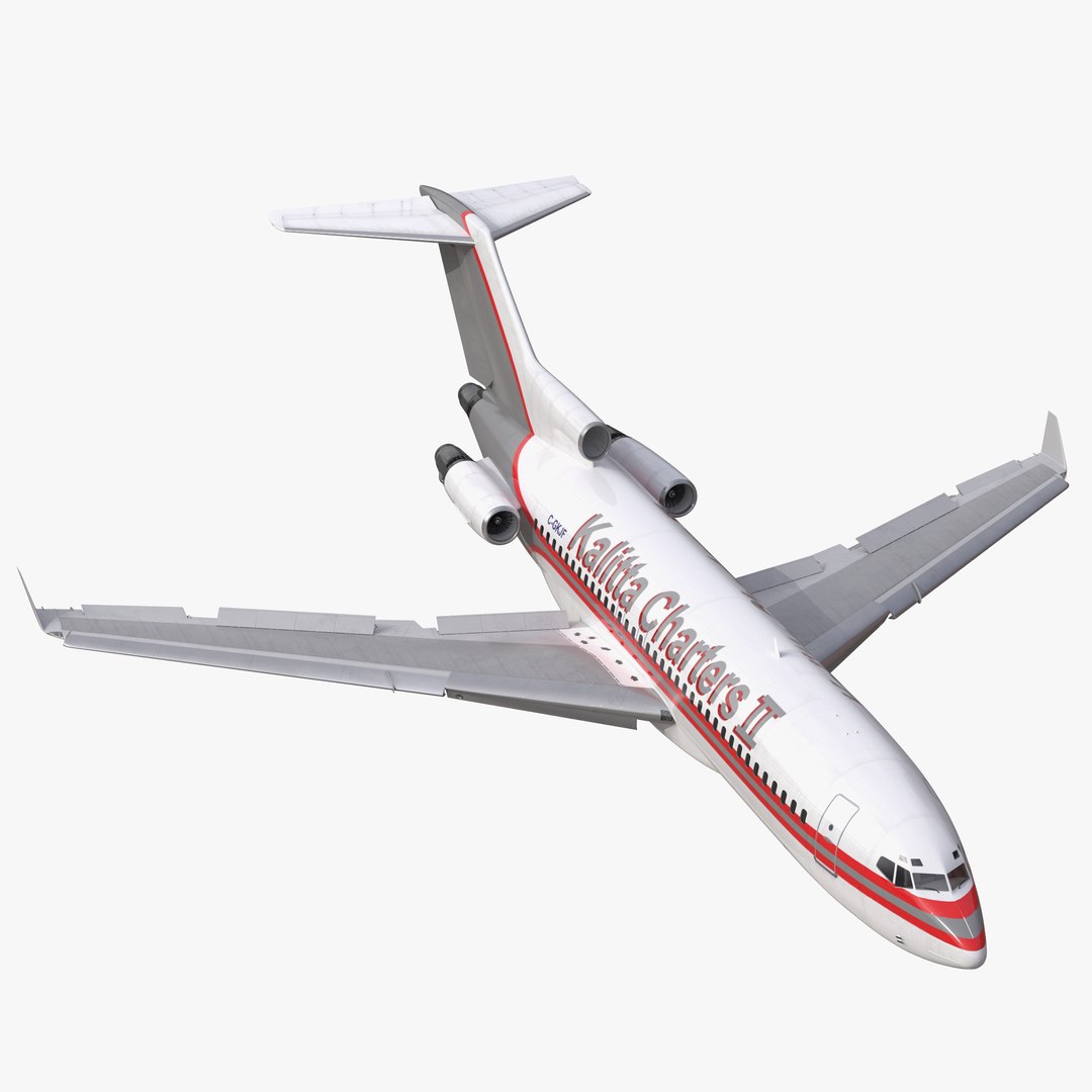 Boeing 727-100 Private Kalitta Air Rigged 3D Model 3D model preview