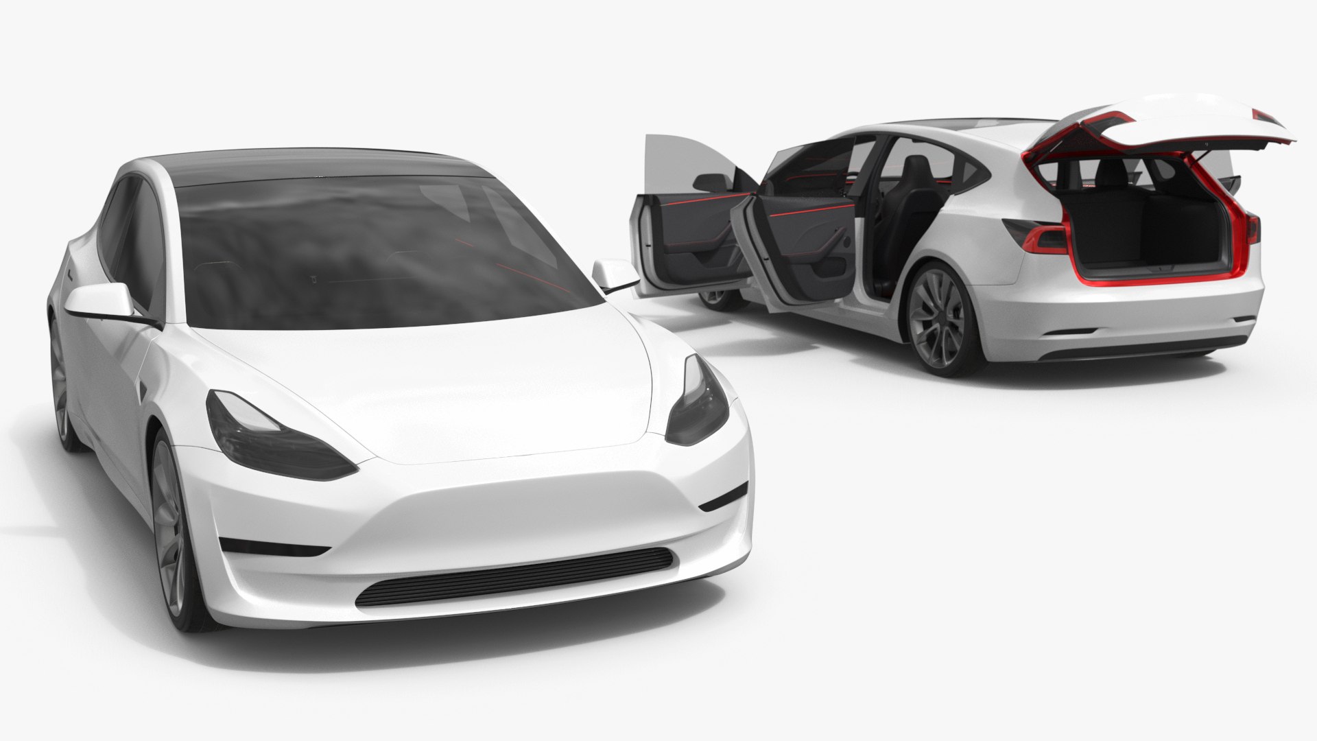 High-Performance Compact EV White 3D model preview