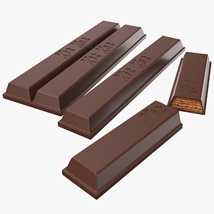 real kitkat chocolate bars 3D model