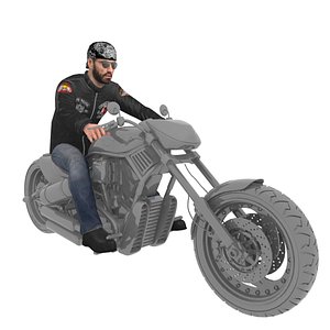 rigged biker 3D