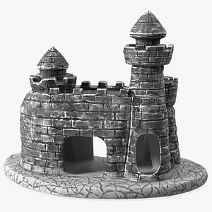 3D Aquarium Decoration Black Castle