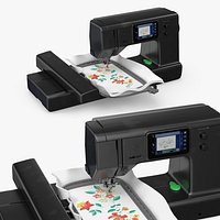 Sewing Printer with Needle Threader Rigged for Cinema 4D