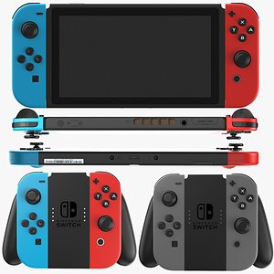 Detailed Nintendo Switch With Controller