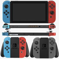 Detailed Nintendo Switch With Controller