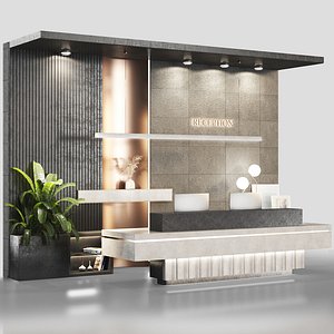 3D Reception lobby dark theme
