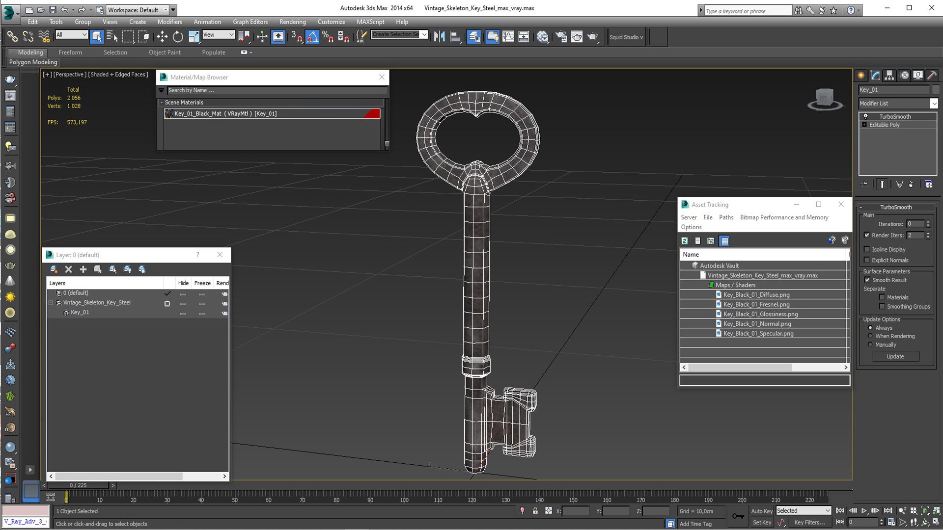 Vintage Skeleton Key Steel 3D - TurboSquid 2243553