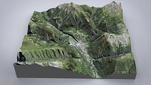 Mountain landscape Brig Switzerland 3D model
