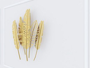 Decorative Metal plants with gold stainless m14