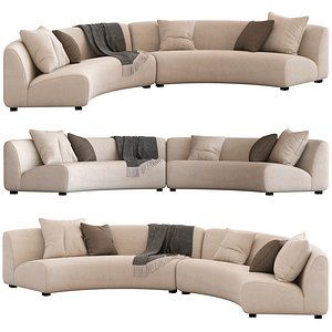 Coco Republic Adele Curved Modular Sofa 3D model